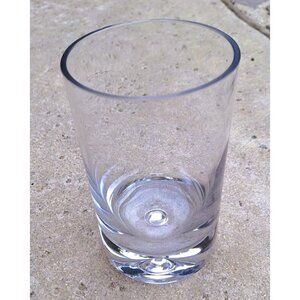 Stunning Vintage Thick Bottom Glass Cylinder Vase with Air Bubble in Base